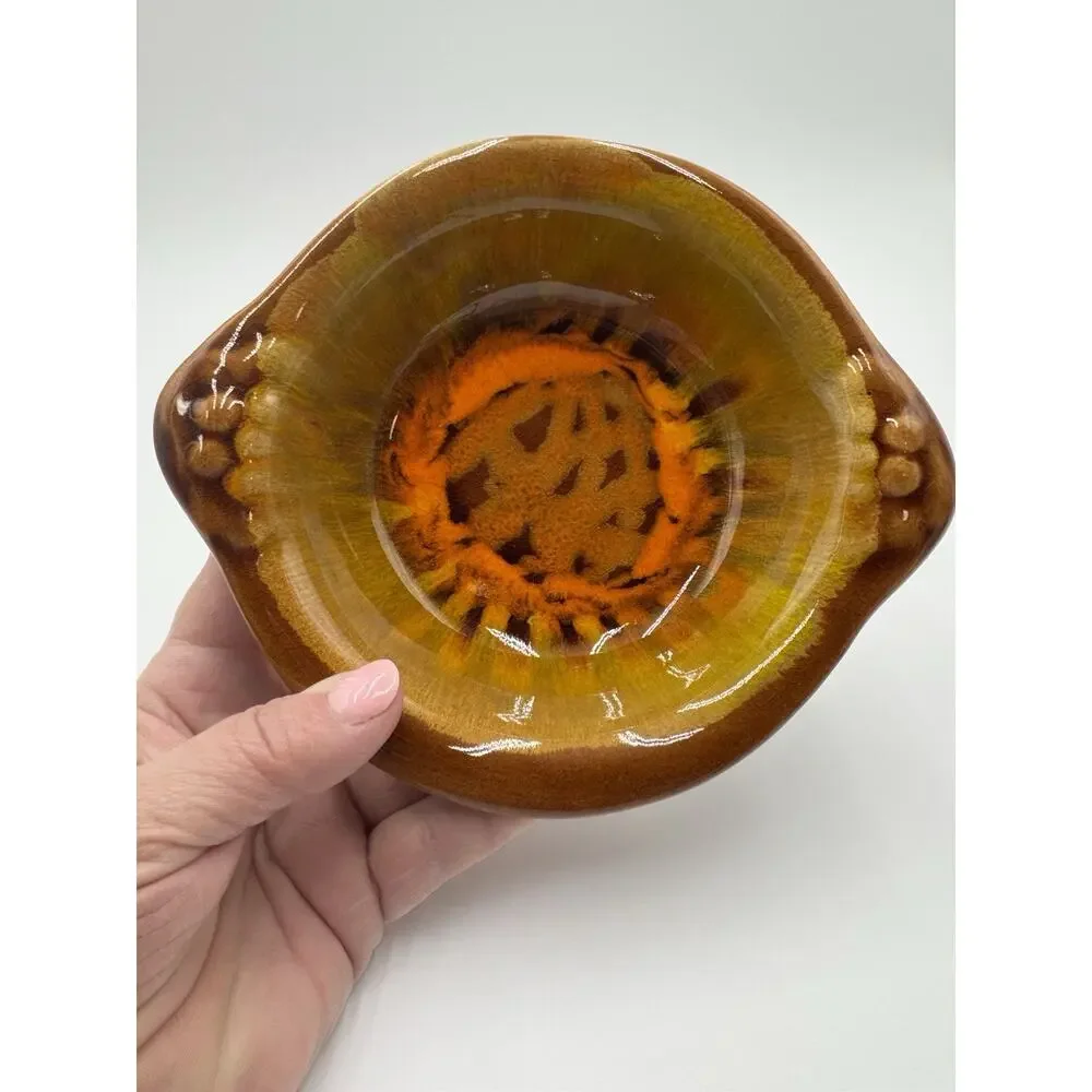 California Originals Pottery Bowl Stamped Cal 1107 Orange Ombré MCM Vintage